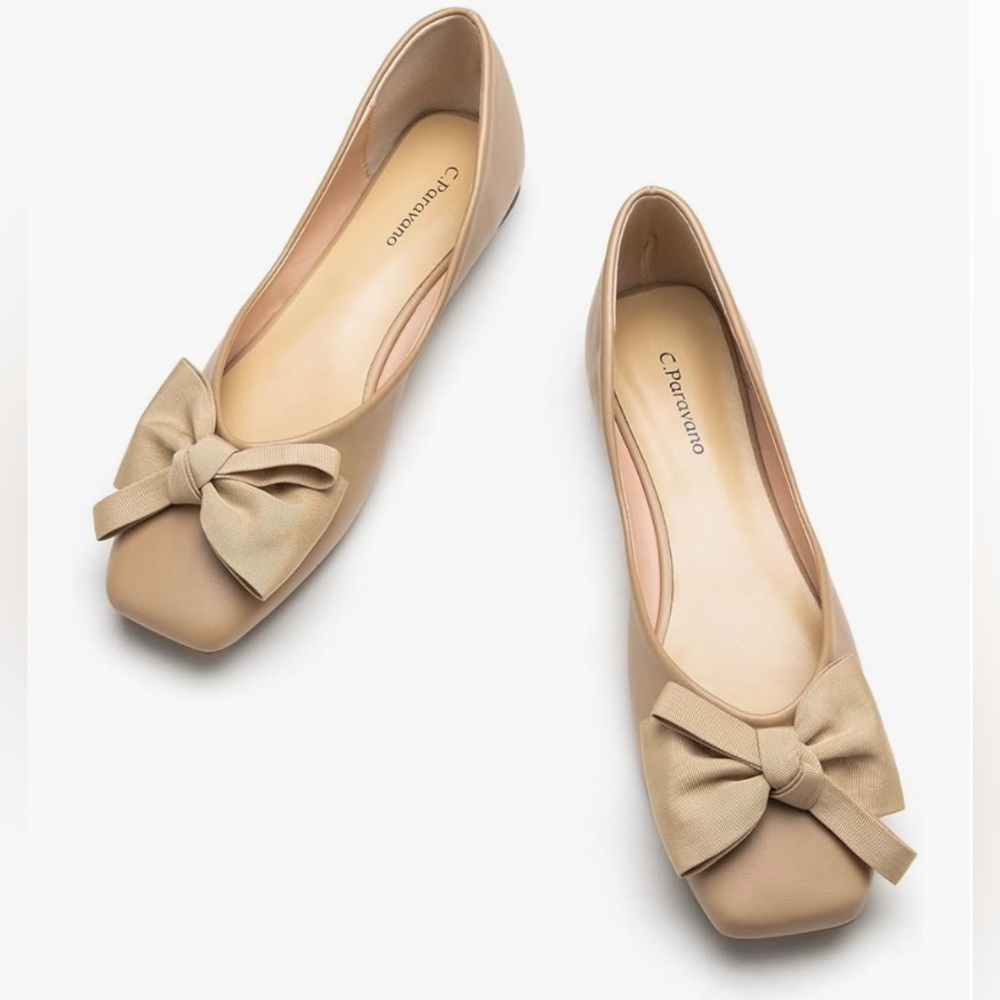 Nude Bow Ballet Flats – Women